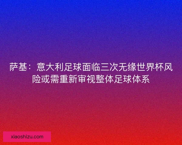 萨基：意大利足球面临三次无缘世界杯风险或需重新审视整体足球体系